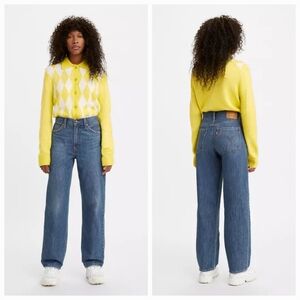 Levi's 26 Premium Denim 90s Slouchy Baggy Grunge High Rise Straight Leg Dad Jean